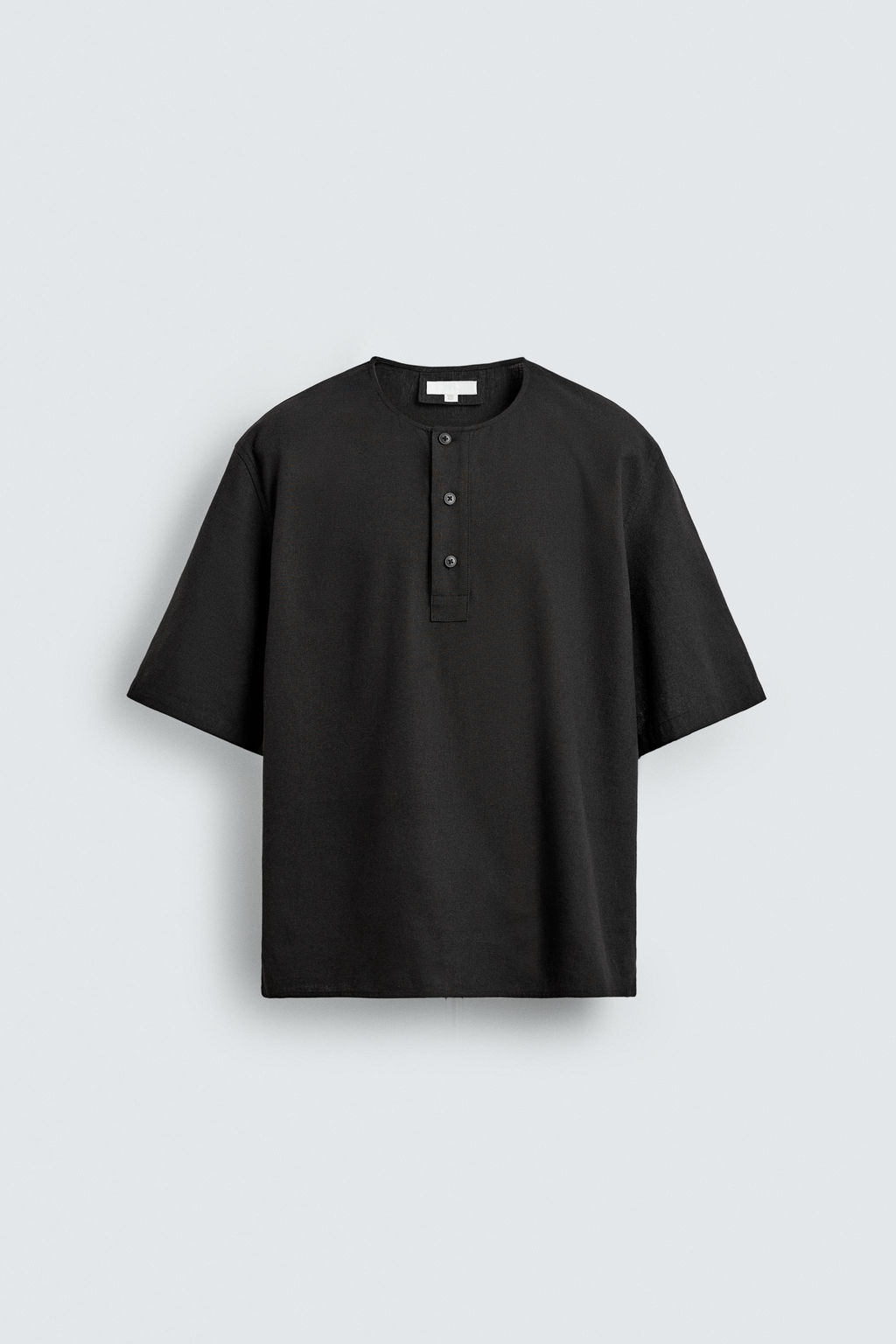 CAMISA POLO CON LINO / Negro - Zara фото 7