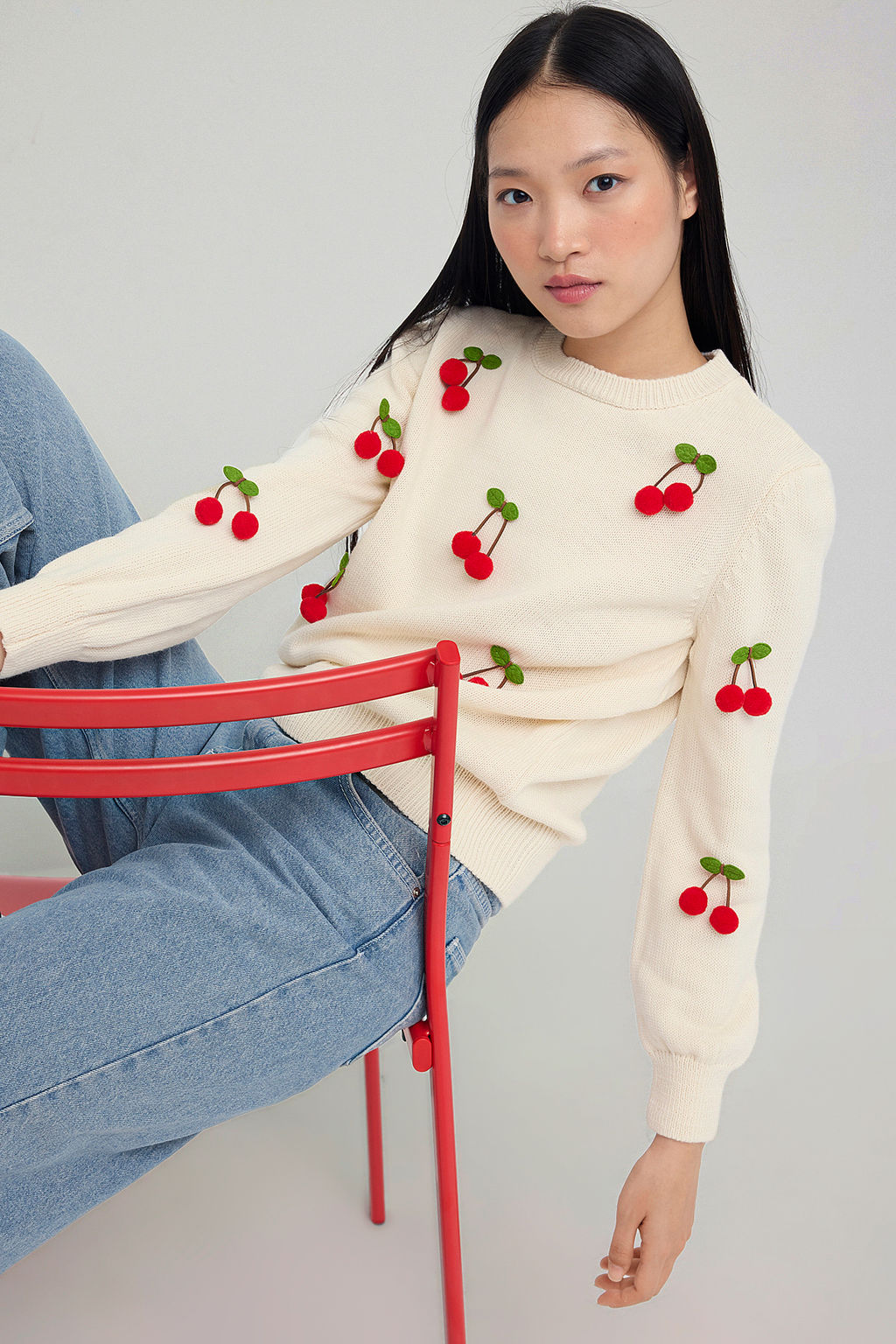 Teen Tas Meyve Nak?s Islemeli Triko Kazak TWOAW26KZ00096