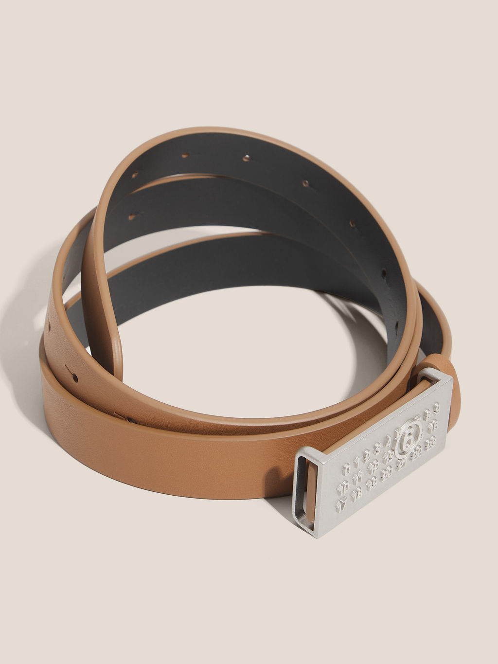 Женский ремень MM6 MAISON MARGIELA NUMERIC BELT Артикул 4664270, бежево-коричневый