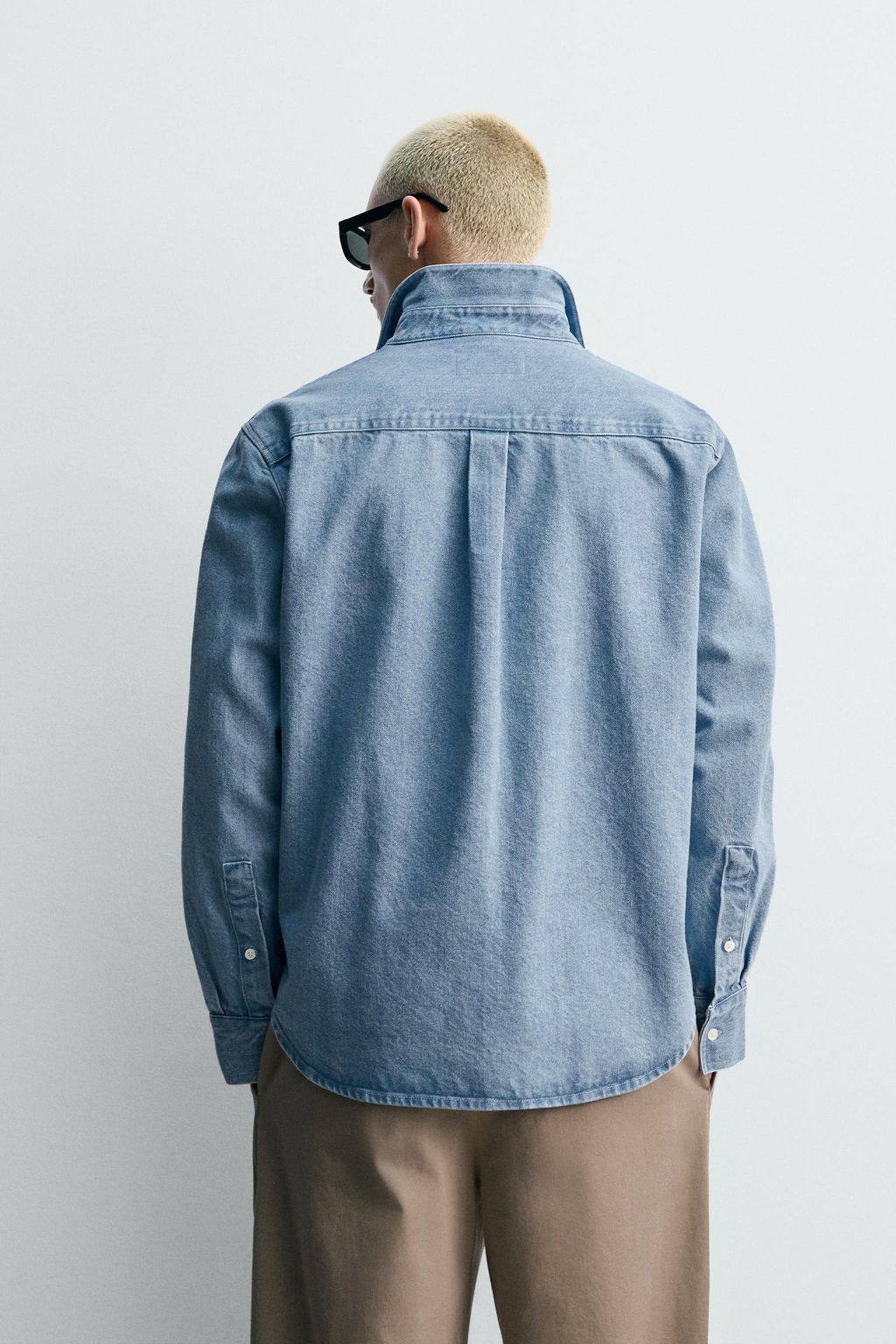 Рубашка Denim Regular Fit пастельно-голубая