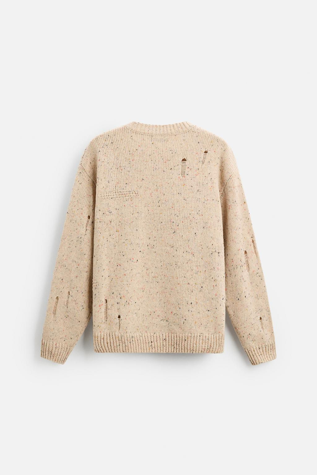 RIPPED EFFECT BUTTONED SWEATER - Zara фото 7