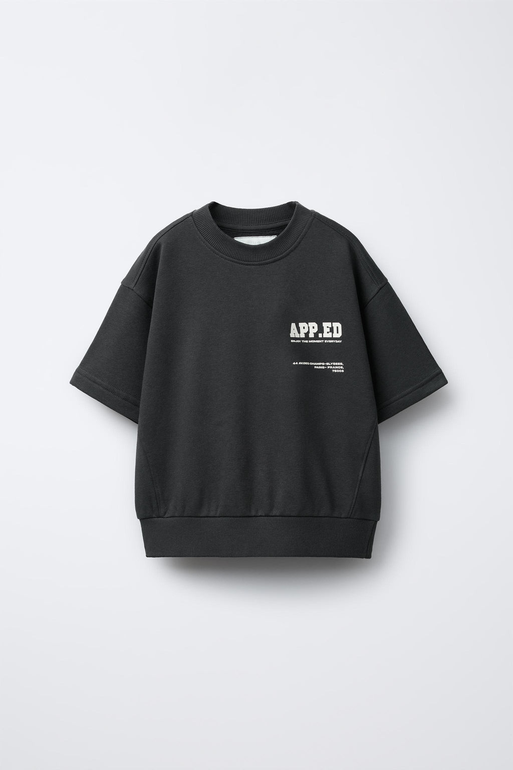 SHORT SLEEVE SWEATSHIRT AND TEXT JOGGERS SET - Zara фото 2