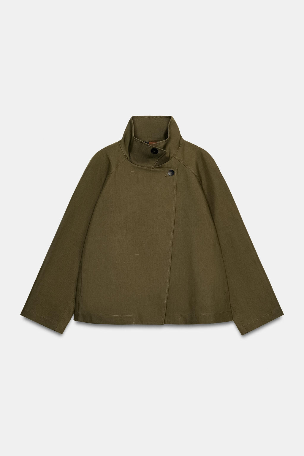 TRENCH CORTO CUELLO ALTO ZW COLLECTION / naranja-verde - Zara фото 7