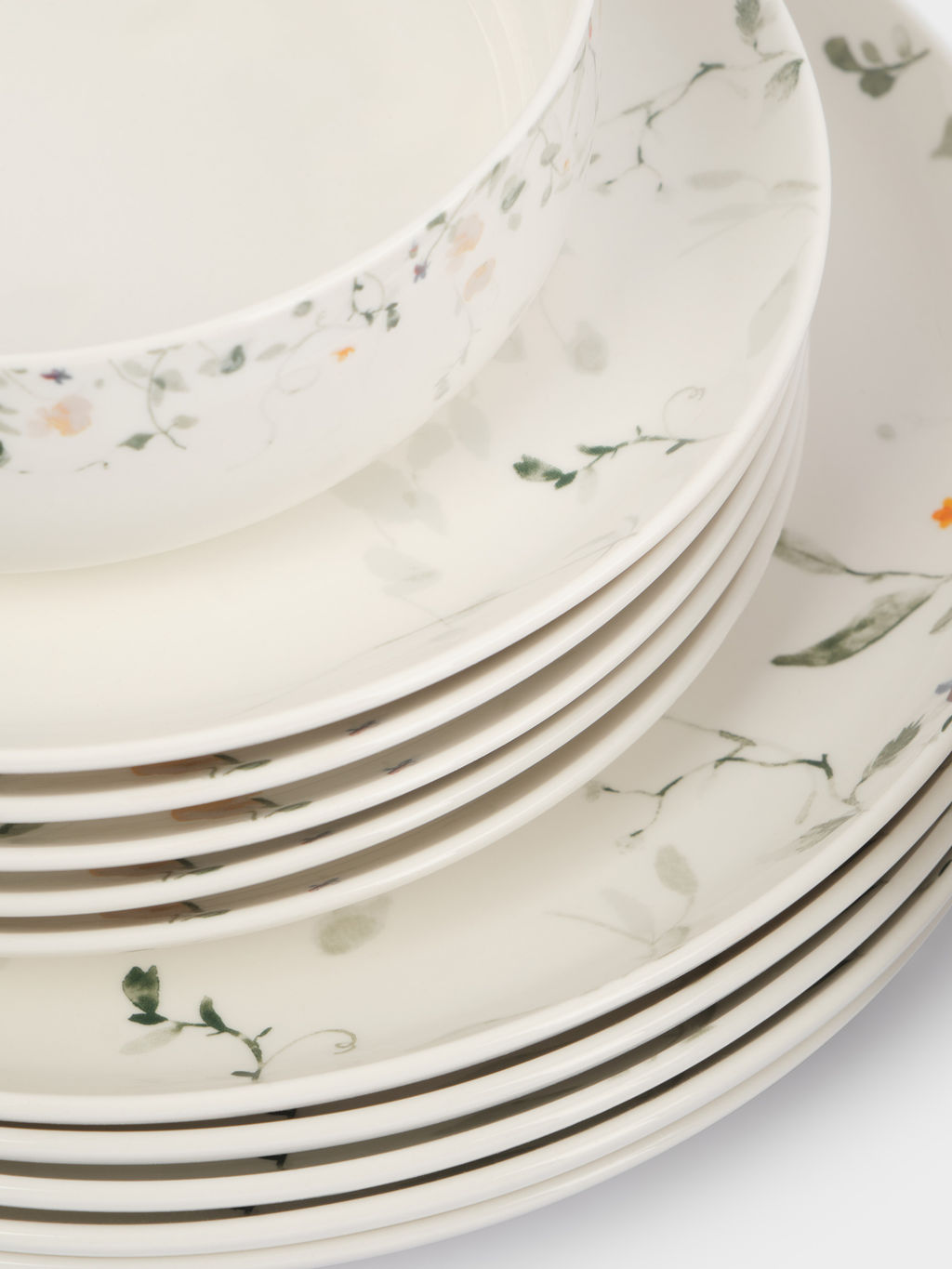 Сервиз обеденный, 6 перс, 19 пр, фарфор N, белый, Цветы и листья, Primrose - Anna lafarg фото 8