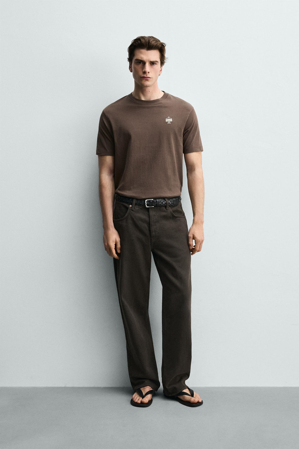 CAMISETA BORDADO S?NDWICH / Marr?n claro - Zara фото 9