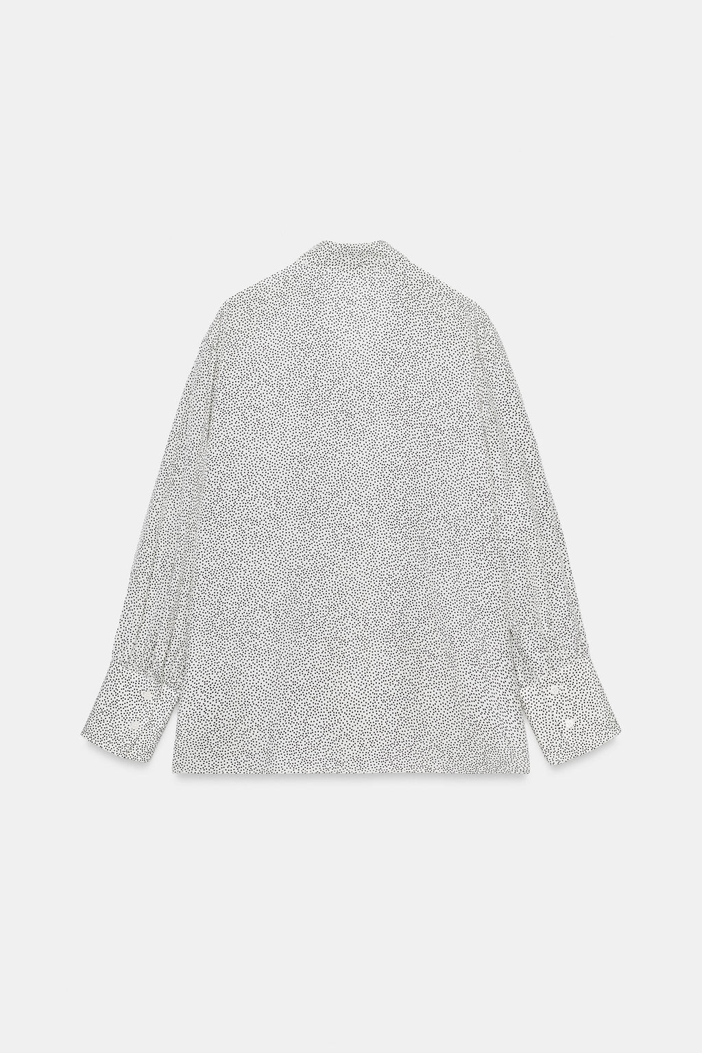 CAMISA LAZADA LUNARES ZW COLLECTION / Crudo / Negro - Zara фото 7