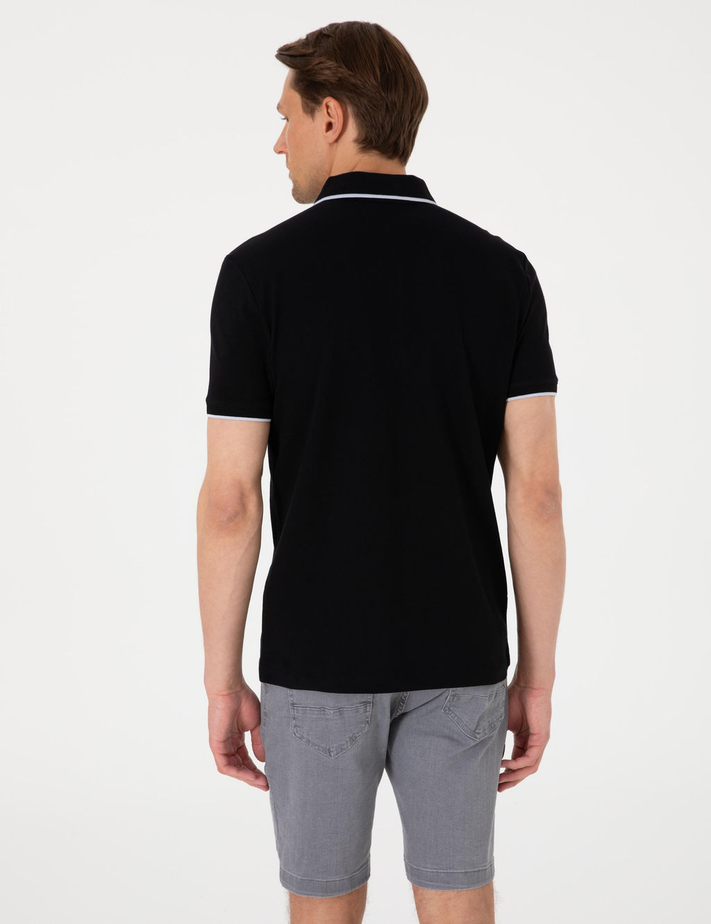 Siyah Slim Fit Polo Yaka Ti__rt - Pierre cardin фото 5