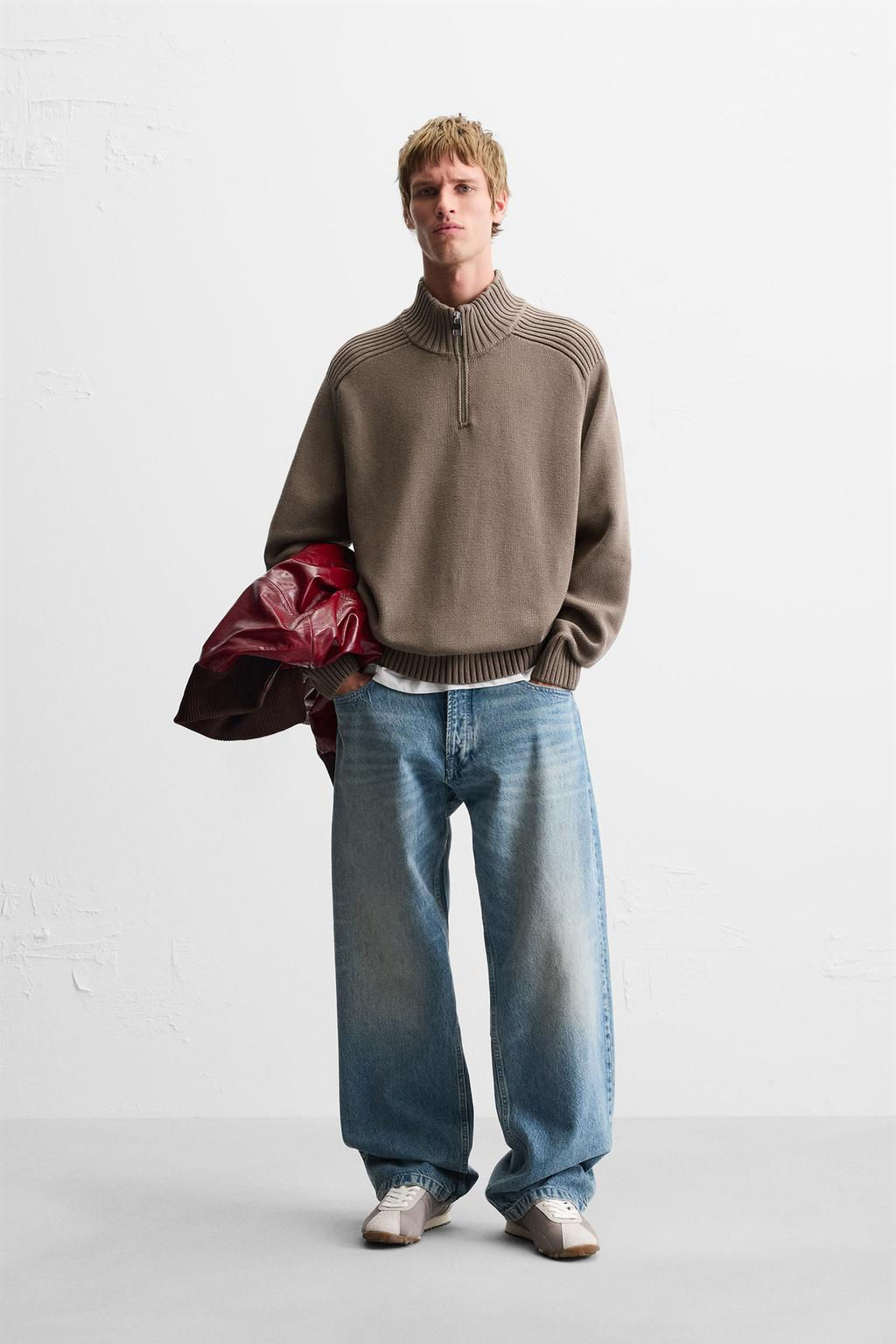 HIGH NECK QUARTER-ZIP SWEATER - Zara фото 18