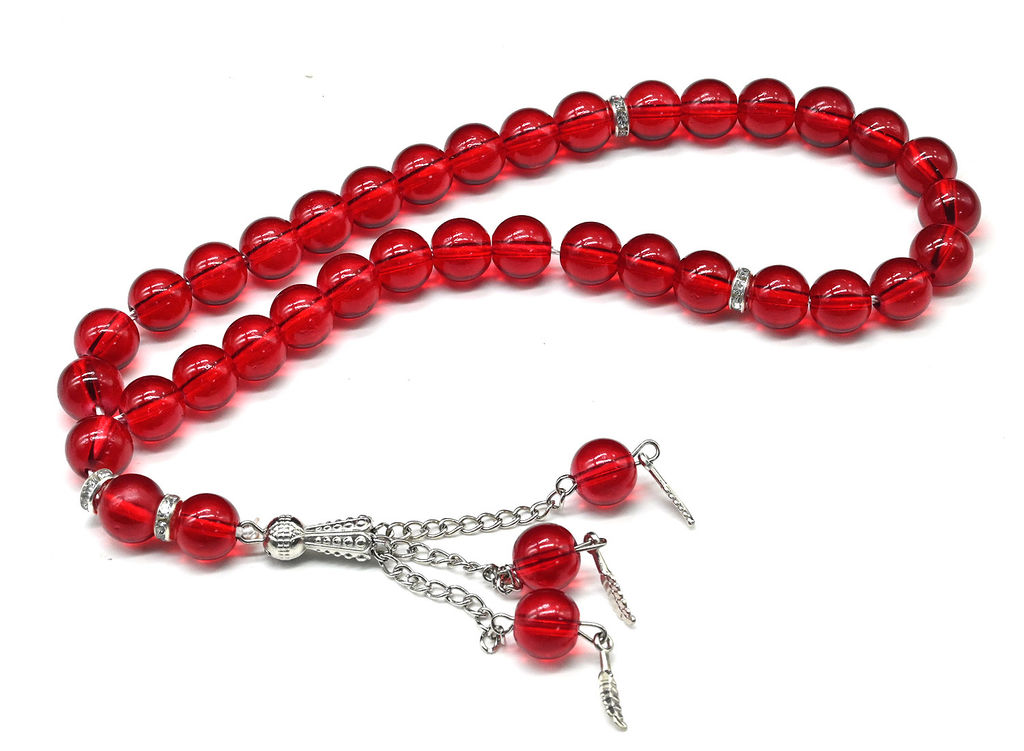 Четки православные шарик 10мм цв.красный, 32см