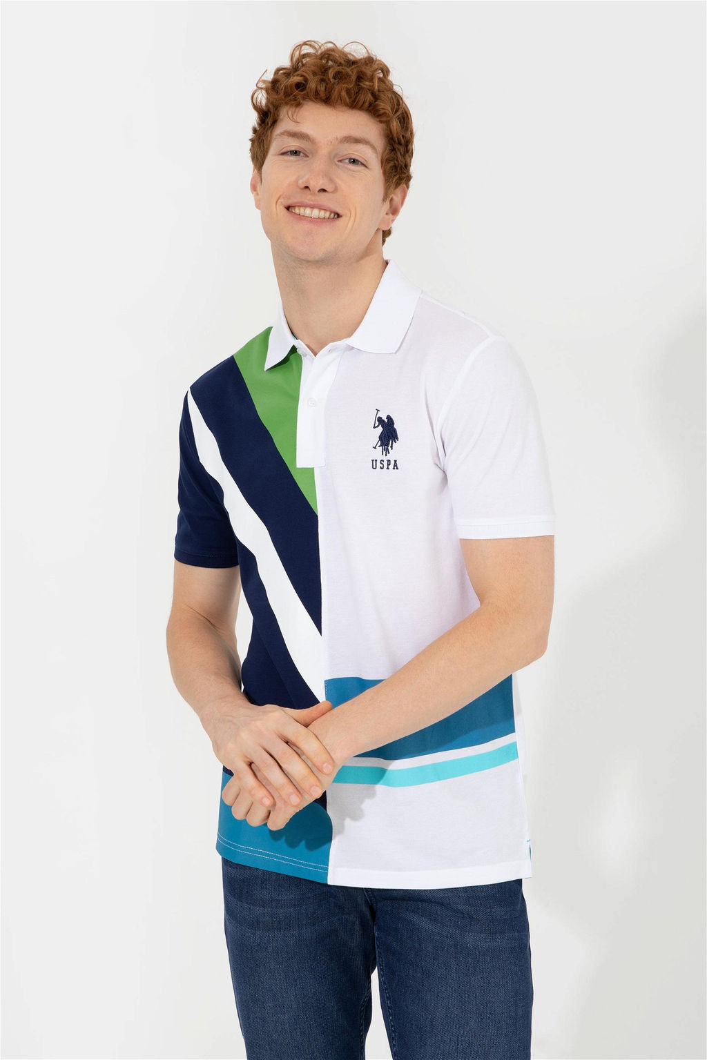 Мужская темно-синяя футболка с воротником-поло - U.s. polo assn фото 2