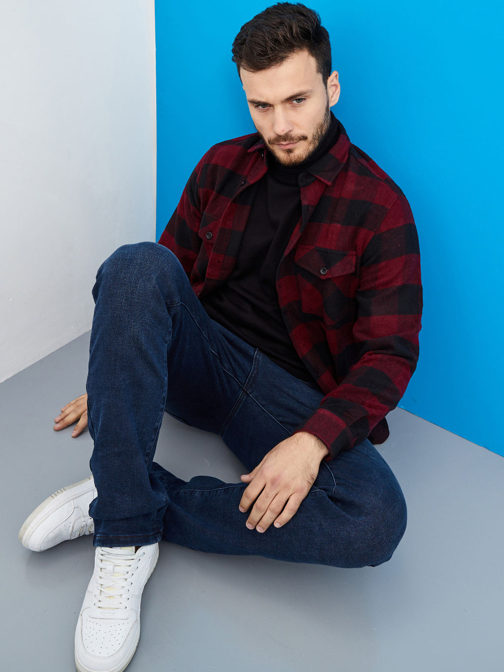 Утепленные мужские джинсы прямого кроя с начесом - Mossmore фото 19