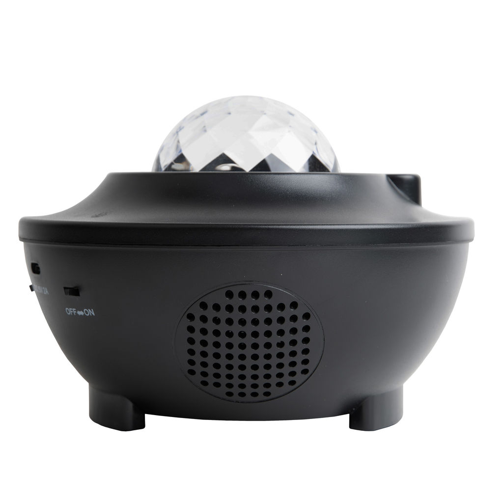 ULI-Q333 6W/RGBW BLACK Светодиодный светильник-проектор с Bluetooth. Проекция "Звездное небо". Встроенный MP3 проигрыватель, 2 колонки, USB разъем. Пульт ДУ (в/к). Черный. ТМ Volpe