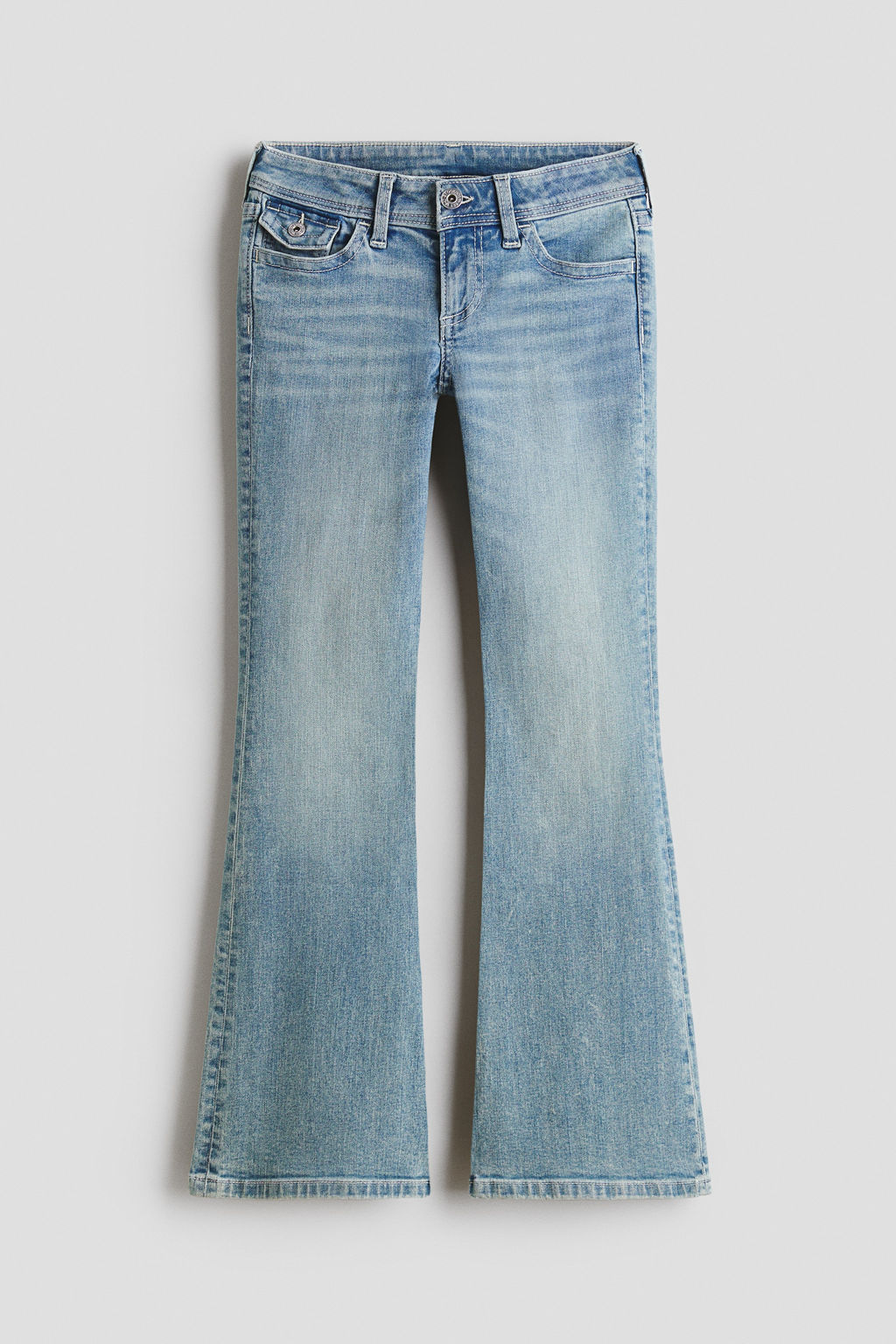 Flared Leg Low Jeans con detalle bordado