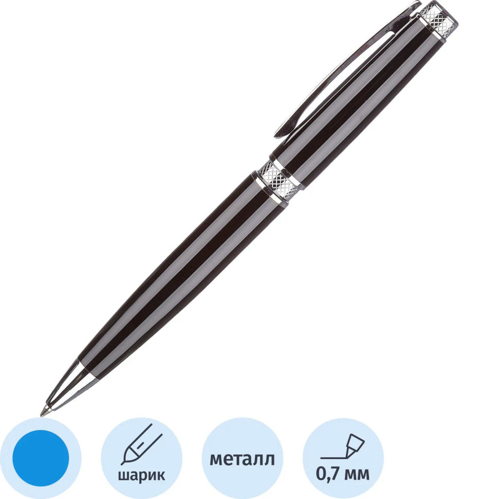 Ручка шариковая Attache SelectionDesire,черн.корп.,пов.мех.,синий,футляр  фото 2