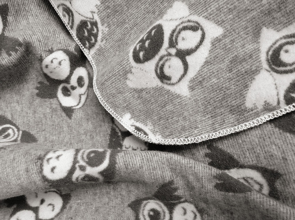 Одеяло 60% п/шерсть жаккард 100*140 " Совы" цв серый