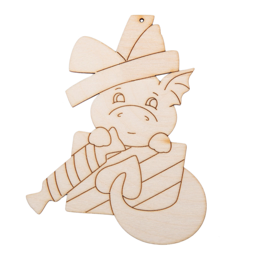 Заготовка для декорирования Mr. Carving ВД-1188 Подвеска фанера 0.3 см Дракончик №2 (7,5х9,5см.)