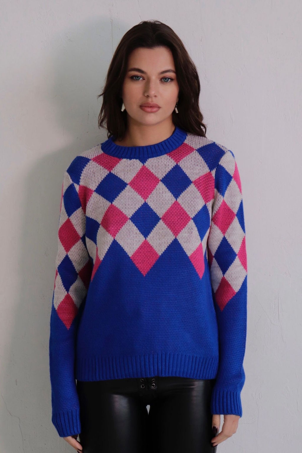 10661 Джемпер с ромбами синий - Martichelli фото 2