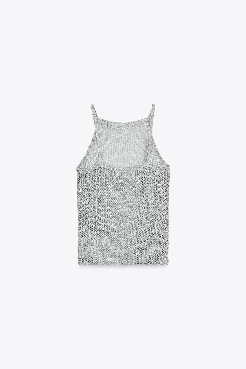 METALLIC THREAD CROCHET TOP - Zara фото 5