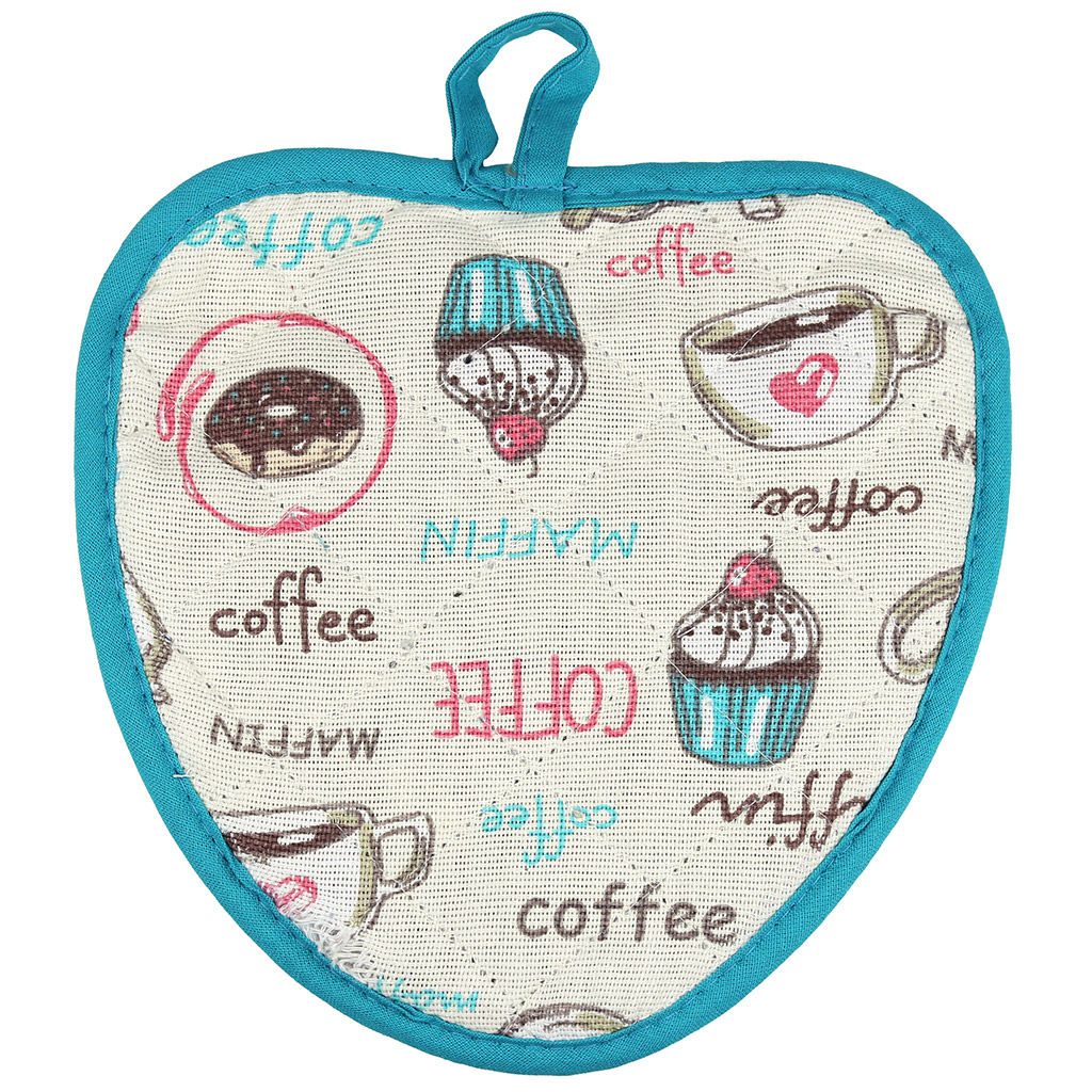 Прихватка с запахом 20х20см Вкусняшки, форма Клубника, рогожка 171г/м2, хлопок 100%, наполнитель - ватин 280г/м2, на пластмассовом подвесе, Домашняя мода (Россия)  фото 3