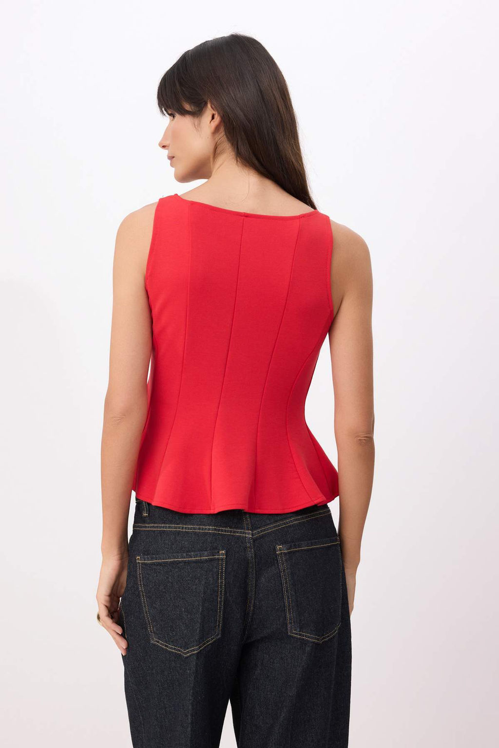 Kahverengi Peplum/Belden Oturmal? Kay?k Yaka Esnek Orme Bluz TWOAW26BZ00229 - Trendyolmilla фото 12
