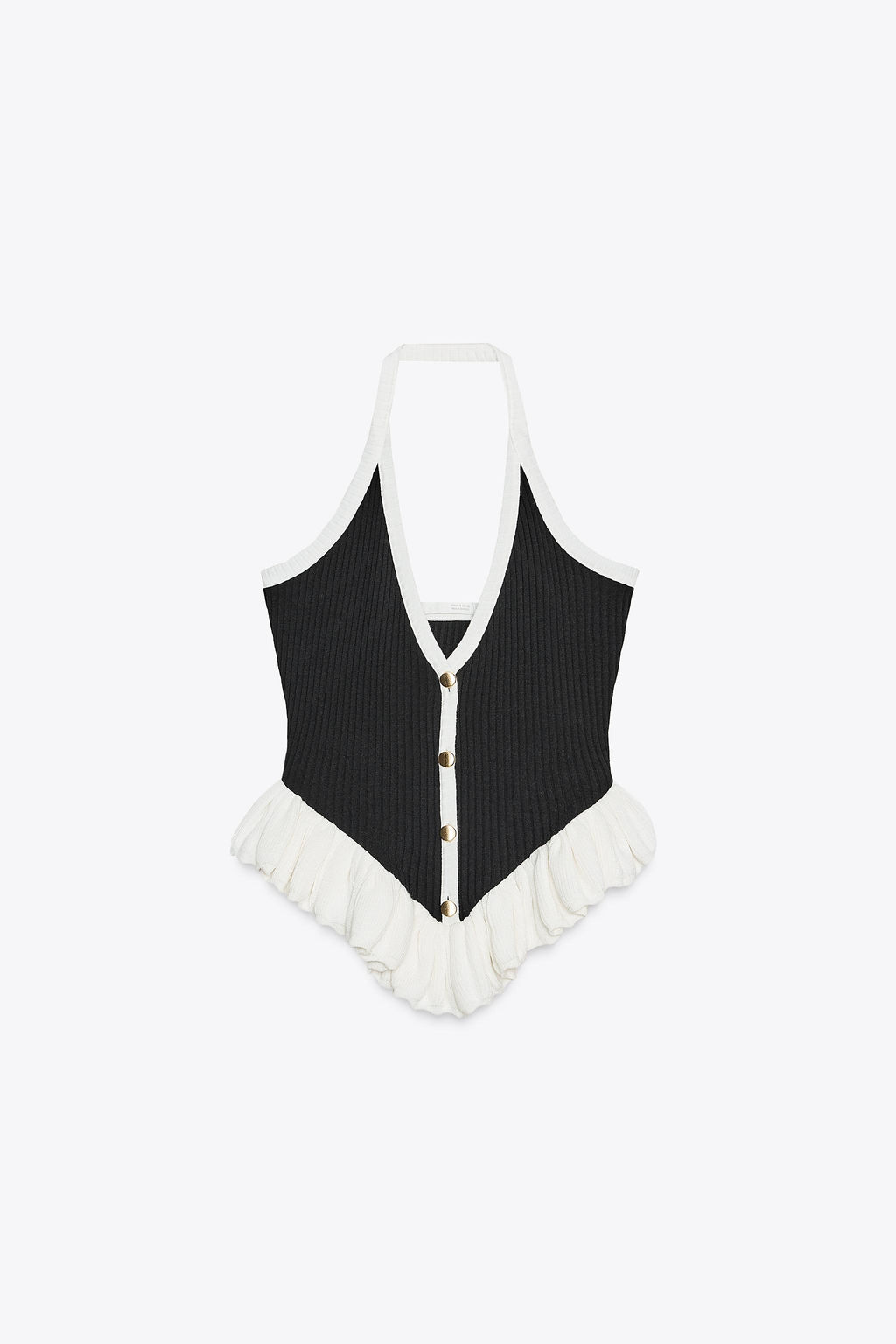 RIBBED BUTTON TOP - Zara фото 5