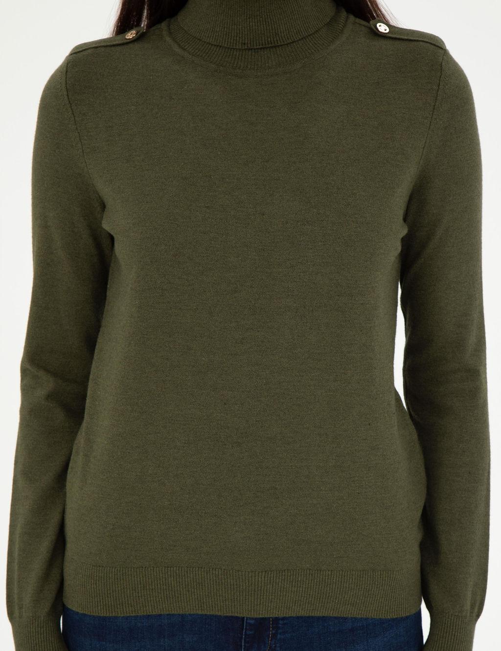 Kahverengi Slim Fit Basic Kazak