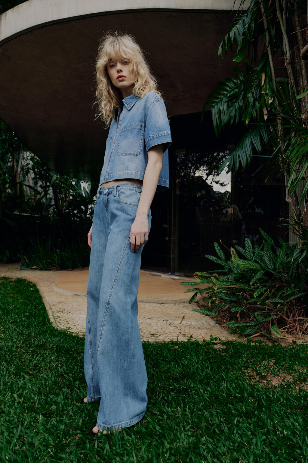 CAMISA Z1975 DENIM MANGA CORTA / Azul medio - Zara фото 3