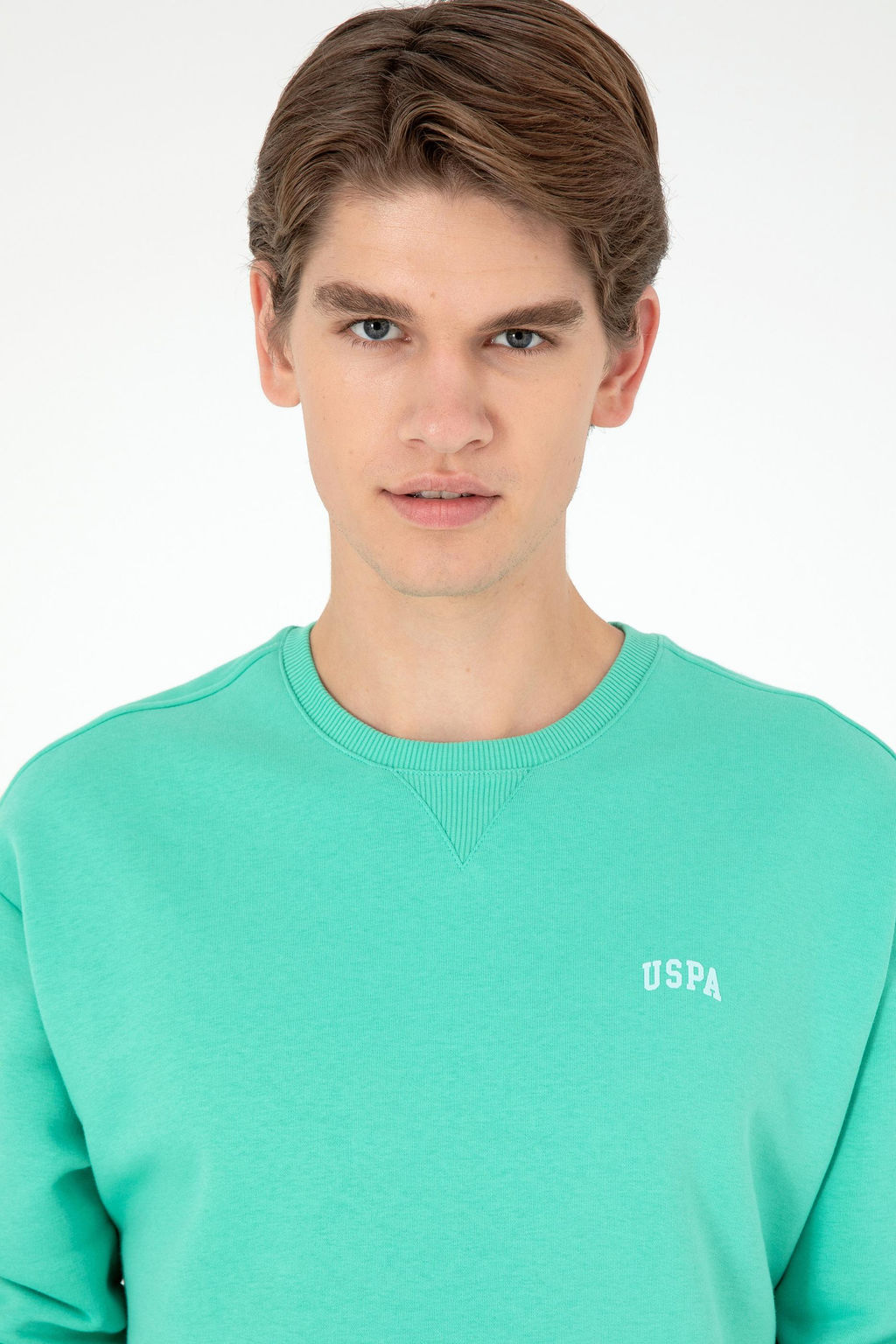 Базовый свитшот Comfort Fit с круглым вырезом цвета розового золота и мяты Неожиданная скидка в корзине - U.s. polo assn фото 2