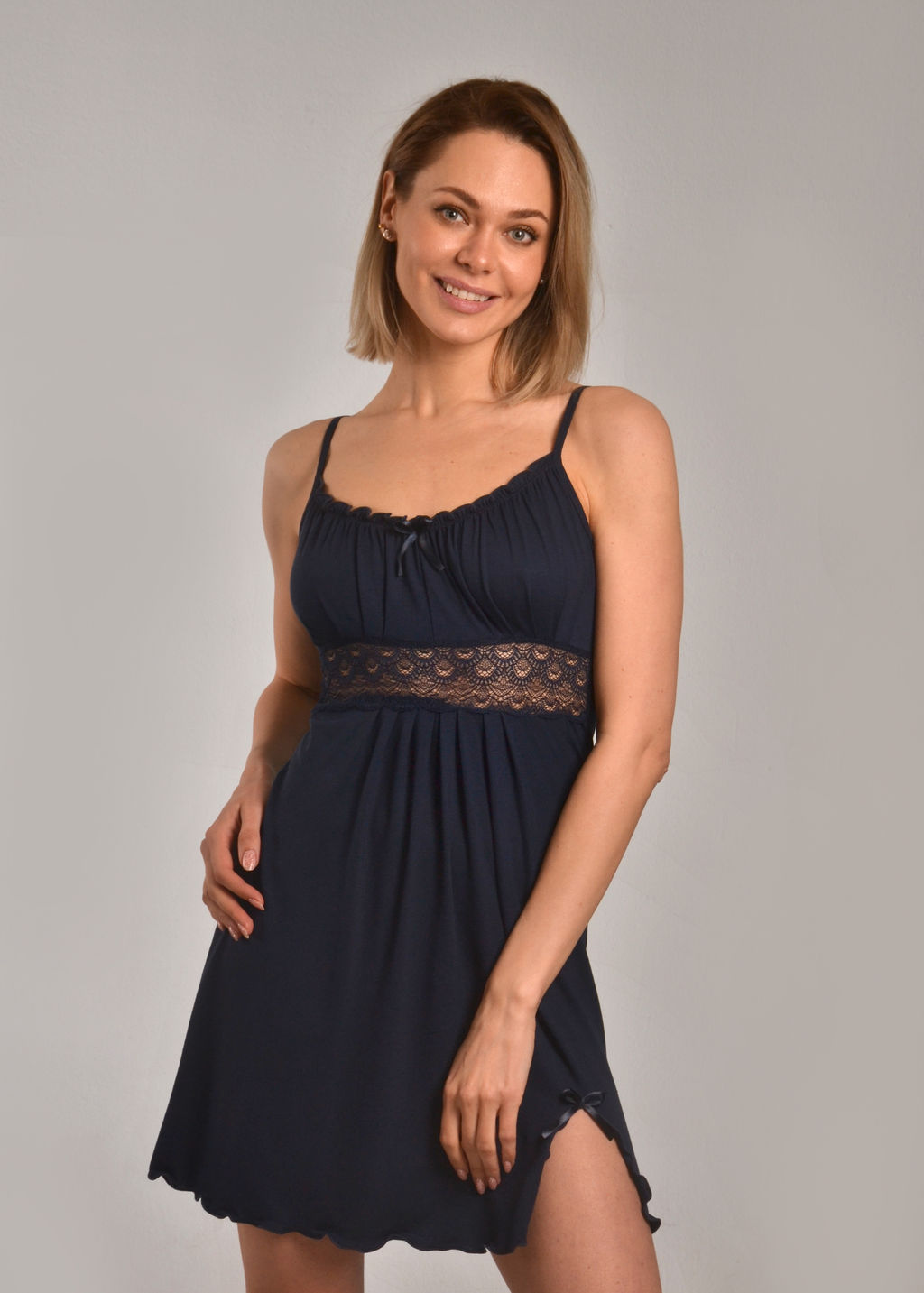 Ночная сорочка АССОЛЬ премиум (тёмно синий №15) - Ивановская трикотажная компания фото 2