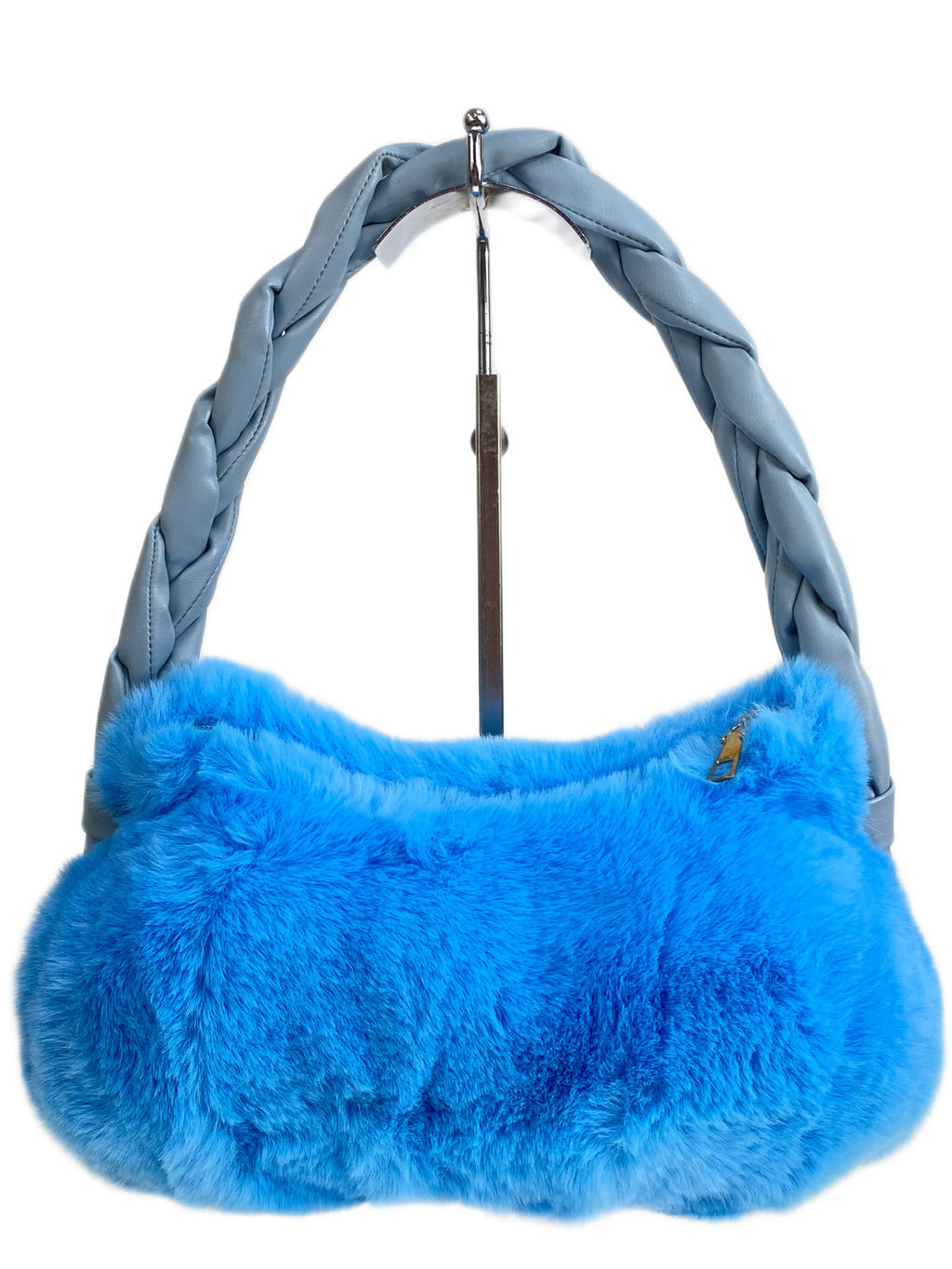 Женская сумка из искусственного меха, цвет голубой - Greta фото 2