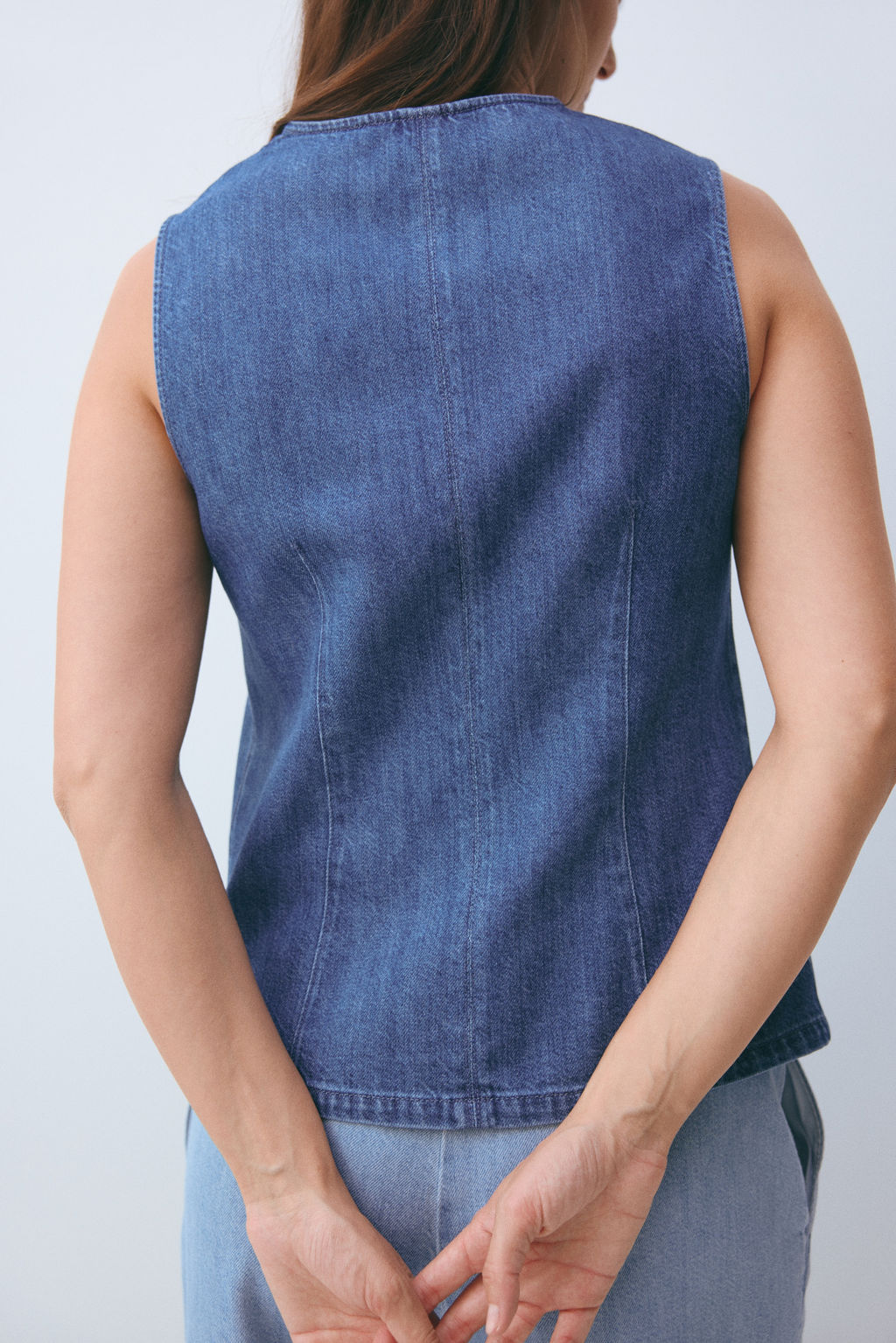 MAMA Chaleco denim con lazadas - H&m фото 5