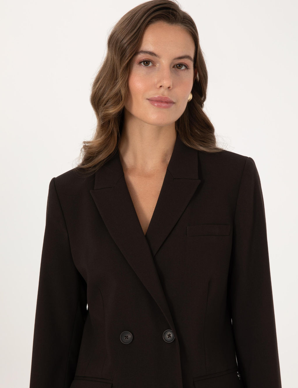 Koyu Kahverengi Regular Fit Kruvaze Ceket - Pierre cardin фото 2