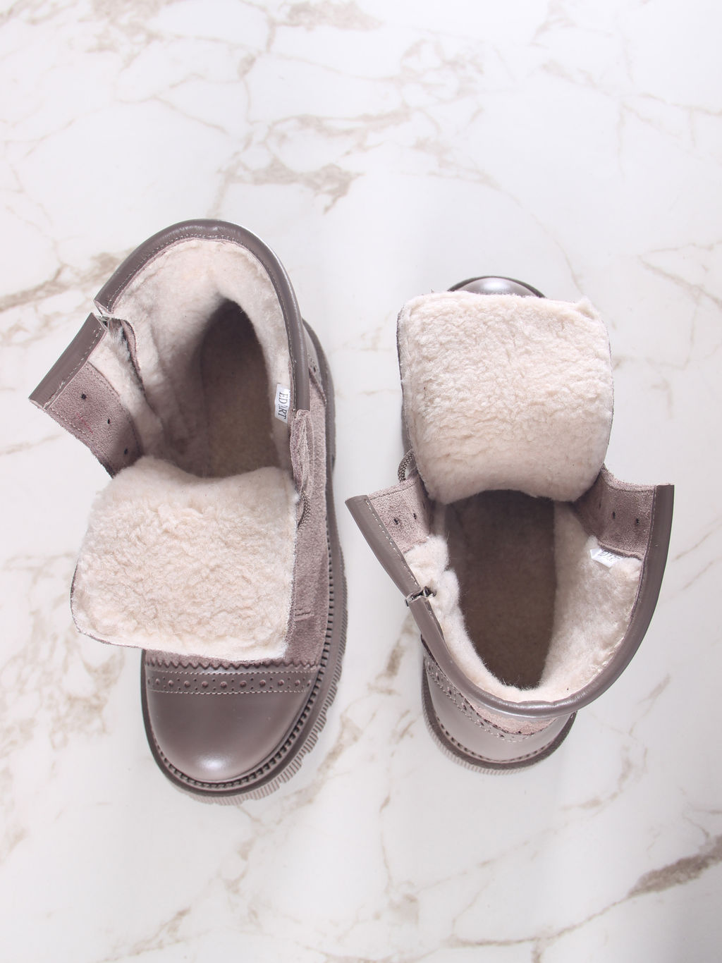 Ботинки 319.taskanaka.Тауп майами+капучино замша/шерсть