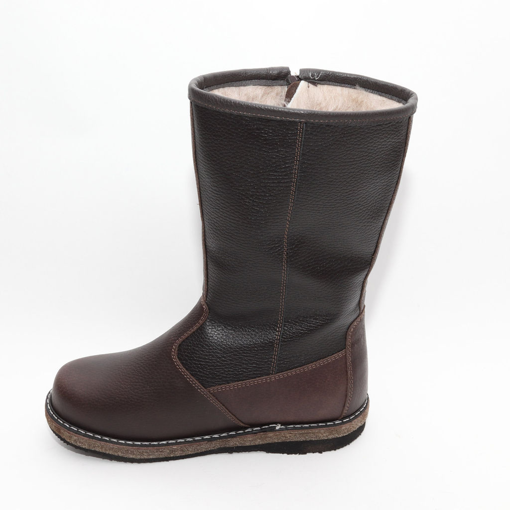 Сапоги мужские Алтай, коричневые, войлочная подошва