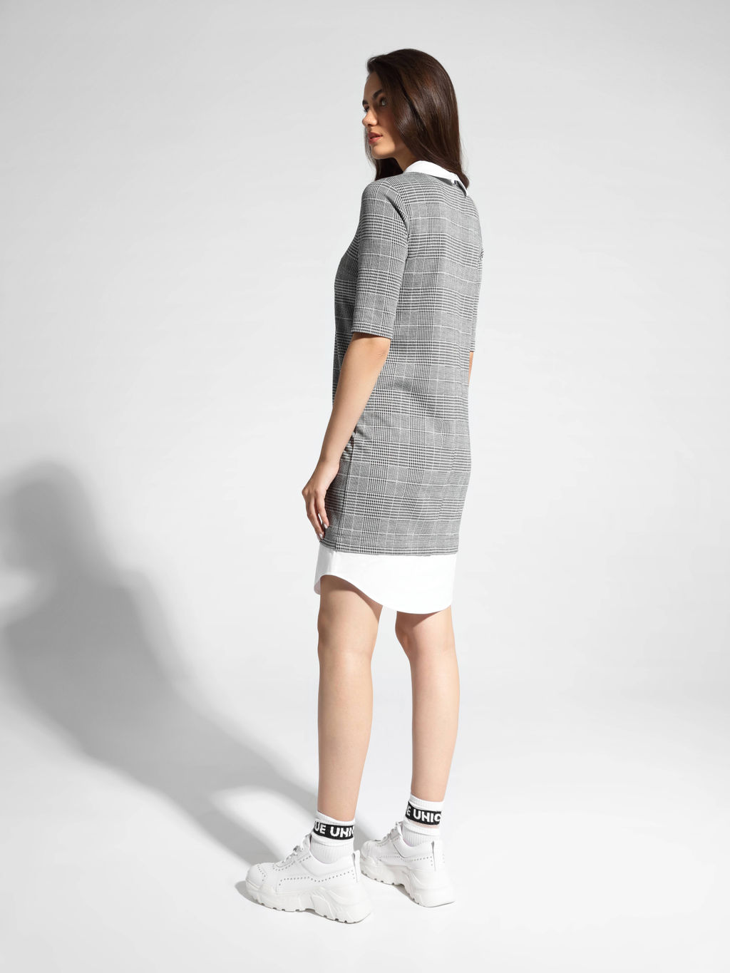 CONTE Платье с имитацией рубашки LPL 1052 grey-ivory check - Conte elegant фото 3