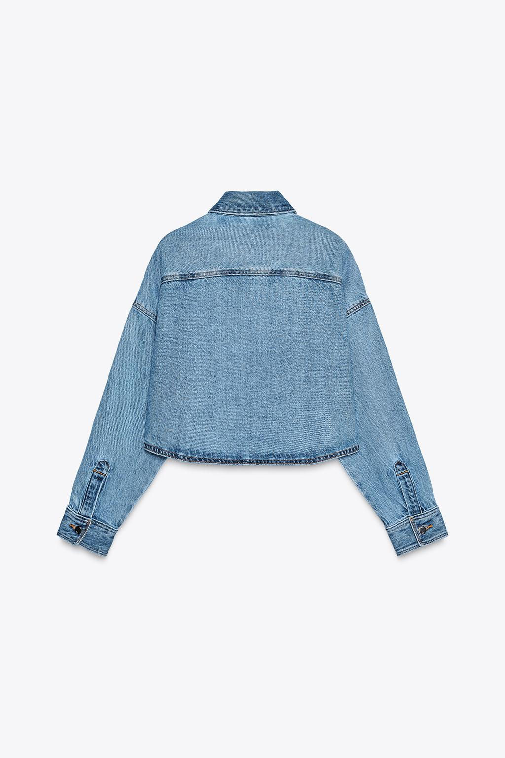 Z1975 CROPPED OVERSIZE DENIM SHIRT - Zara фото 6