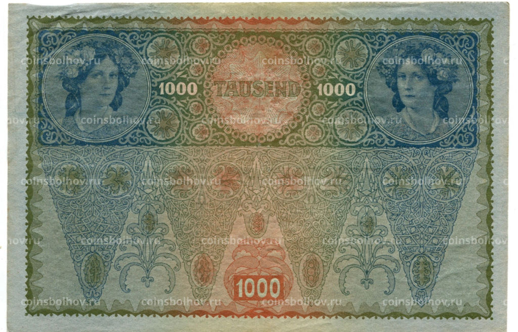 1000 крон 1902 года Австрия надпечатка