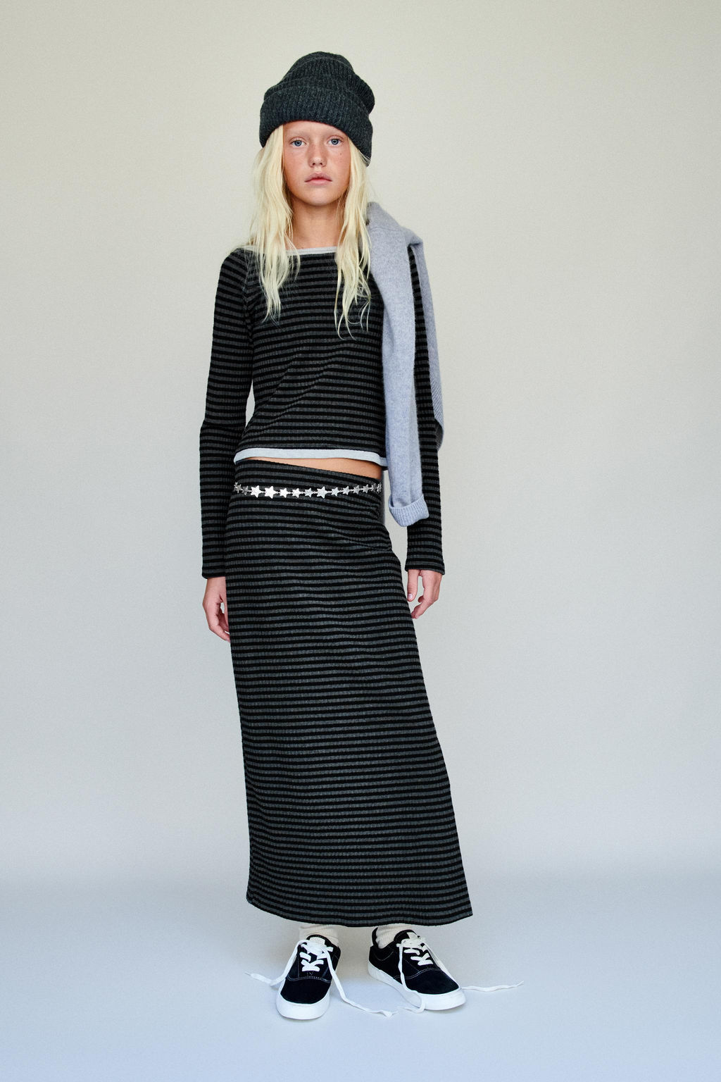 STRIPED TEXTURED MIDI SKIRT - Zara фото 5