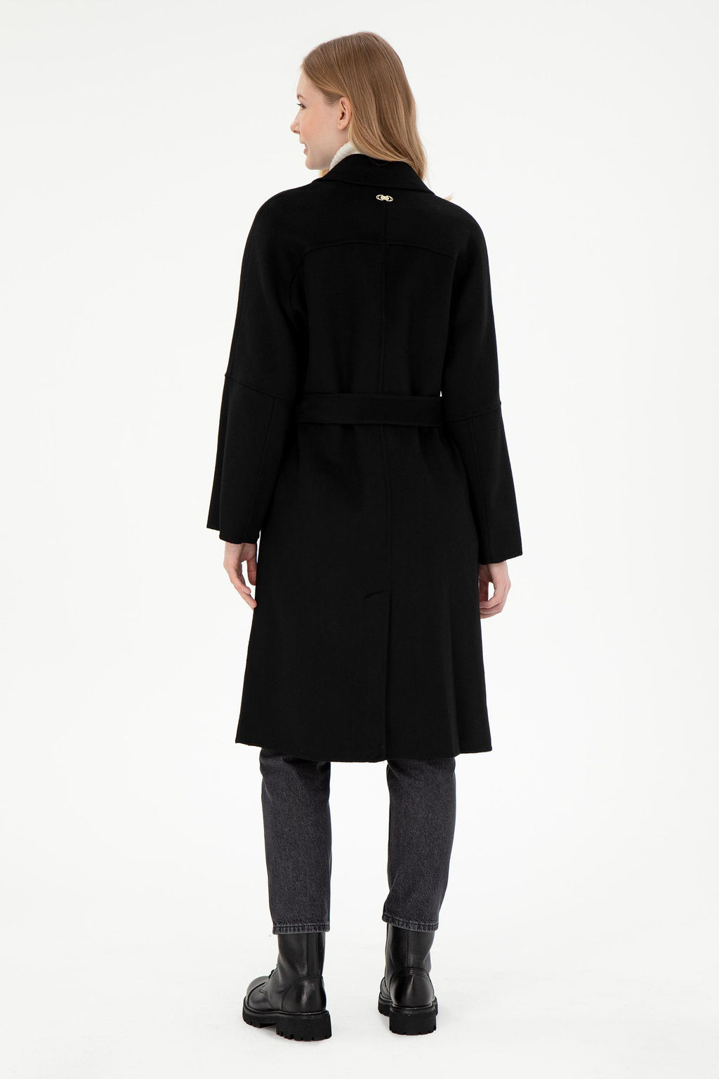 Женское черное пальто с печатью Неожиданная скидка в корзине - U.s. polo assn фото 5