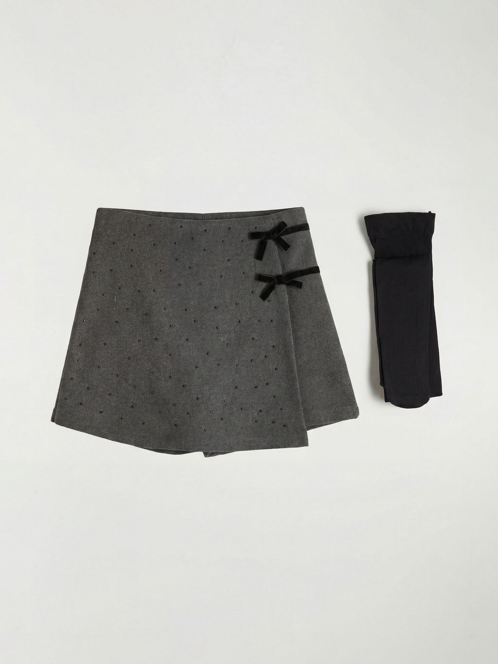 Fiyonklu Ta?l? K?z ?ocuk ?ort Etek ve K?lotlu ?orap