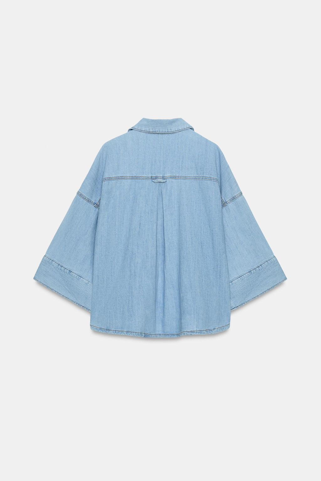 CAMISA Z1975 DENIM MANGA ANCHA / Azul medio - Zara фото 7