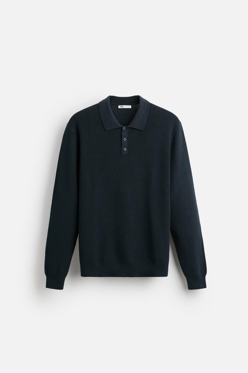 PURL KNIT POLO SHIRT - Zara фото 14
