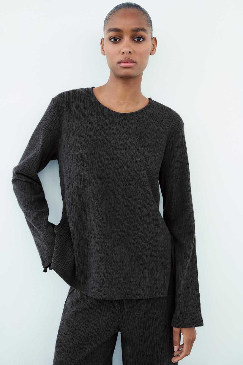 TEXTURED TOP WITH BOW - Zara фото 16