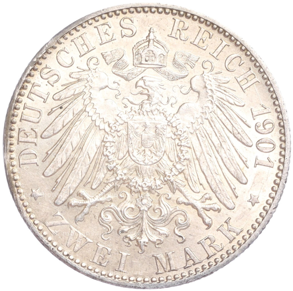 2 марки 1901 года Германия (Пруссия) 200 лет Пруссии