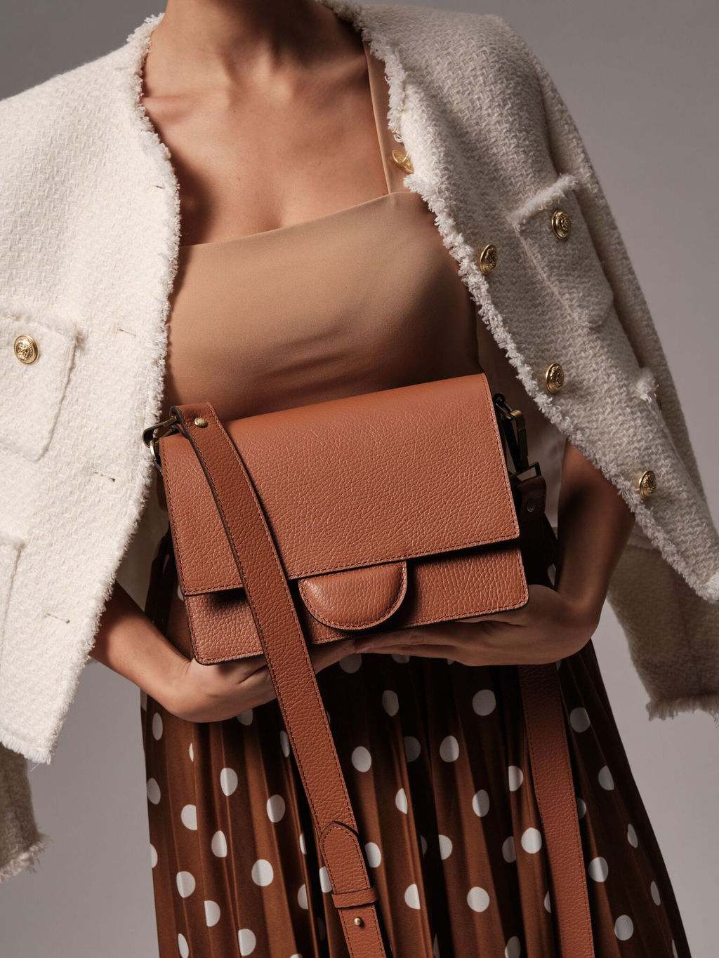 Сумка кожаная Deboro 30574 коричневый камень