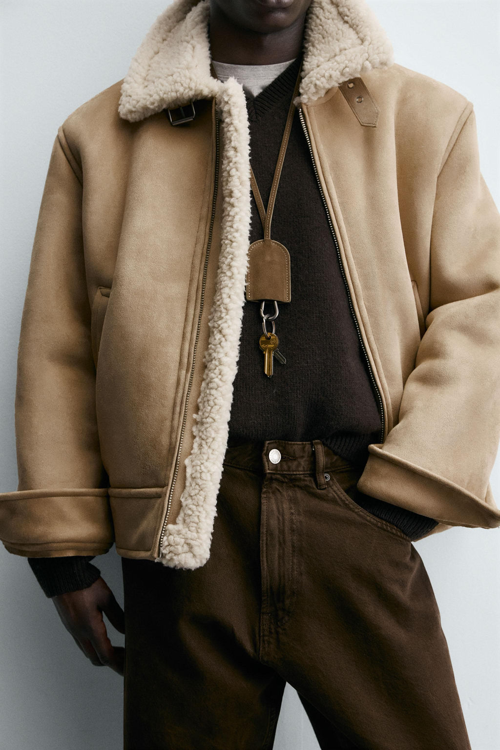 DOUBLE-FACED FAUX SUEDE JACKET - Zara фото 5