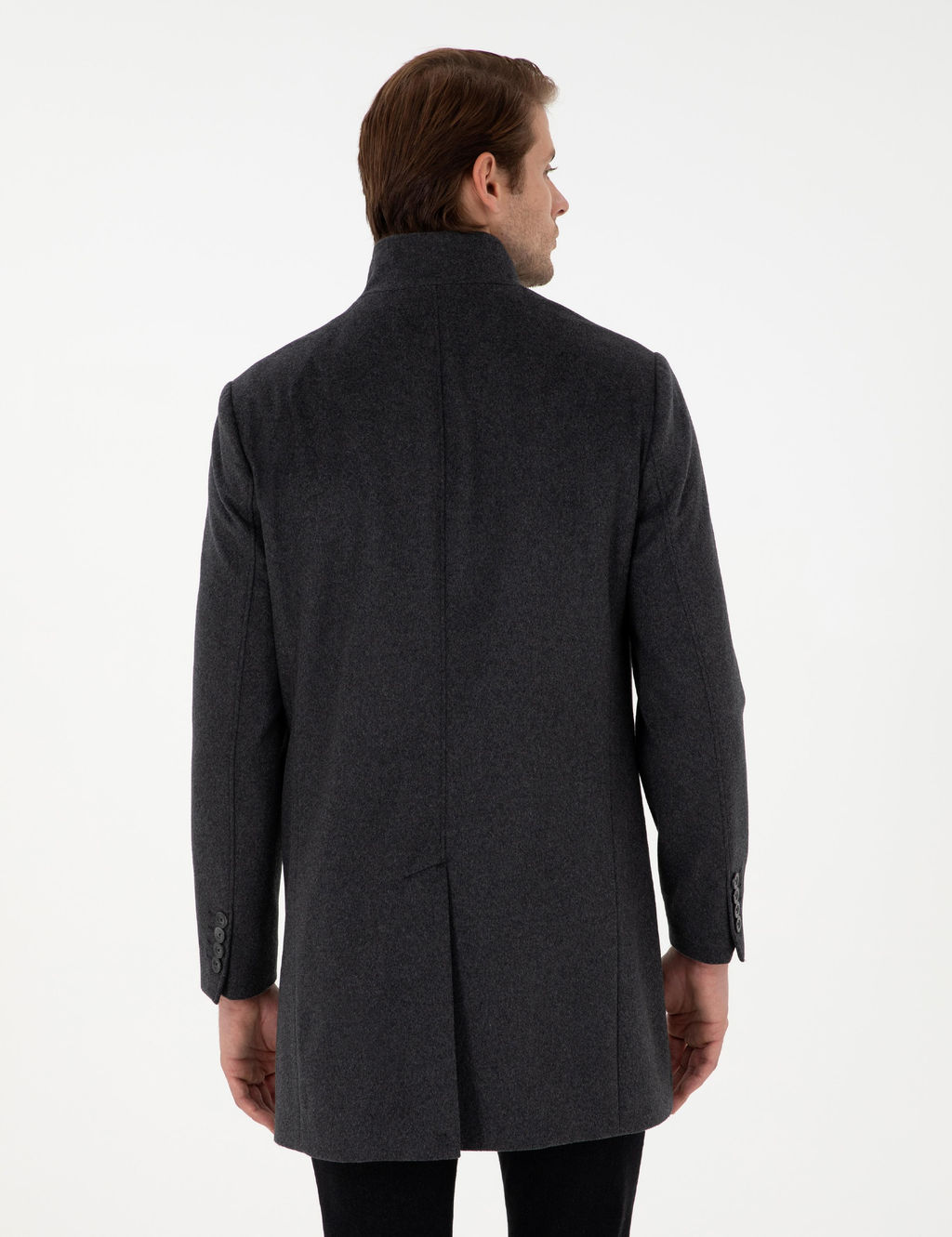 Antrasit Slim Fit Palto - Pierre cardin фото 5
