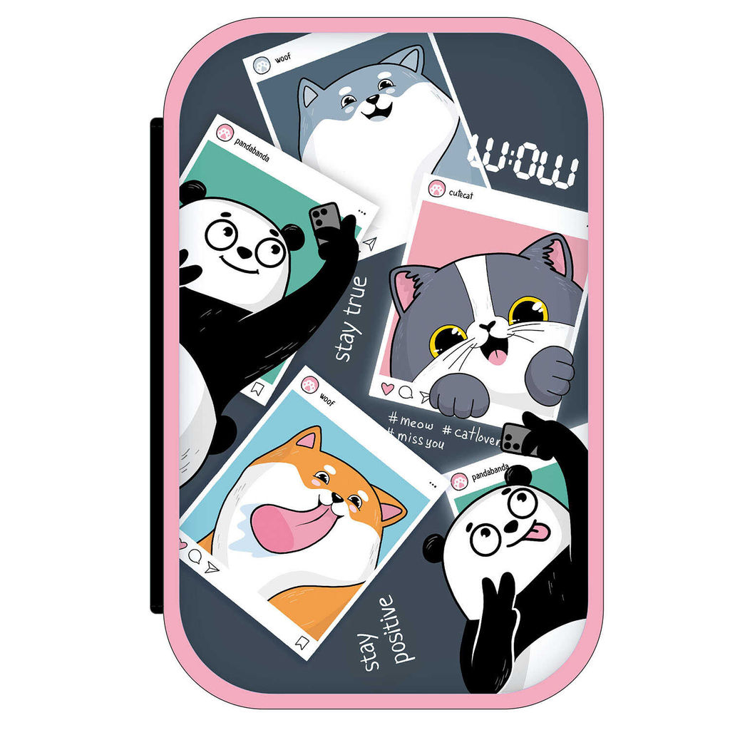 Пенал школьный Феникс+, арт.62999/ 24 СЕЛФИ (без наполнения, 12.3x19.8x4.8 см, искусственная кожа, молния, полноцветная печать, ПЭТ-пакет).