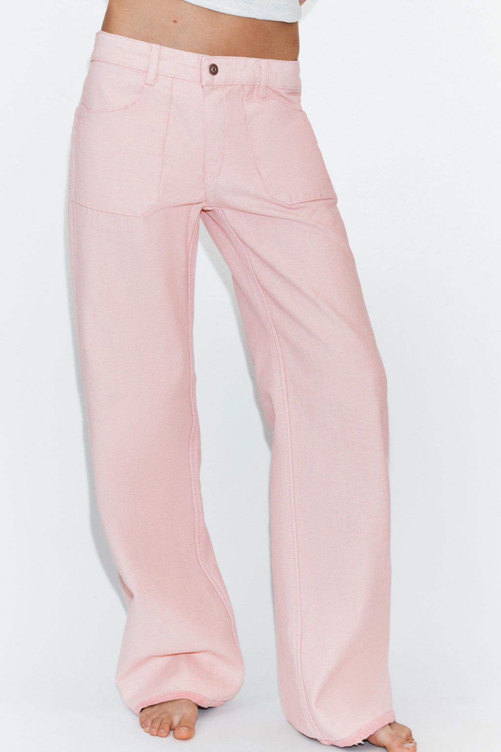 JEANS TRF REVERSIBLE TIRO MEDIO / Rosa - Zara фото 2