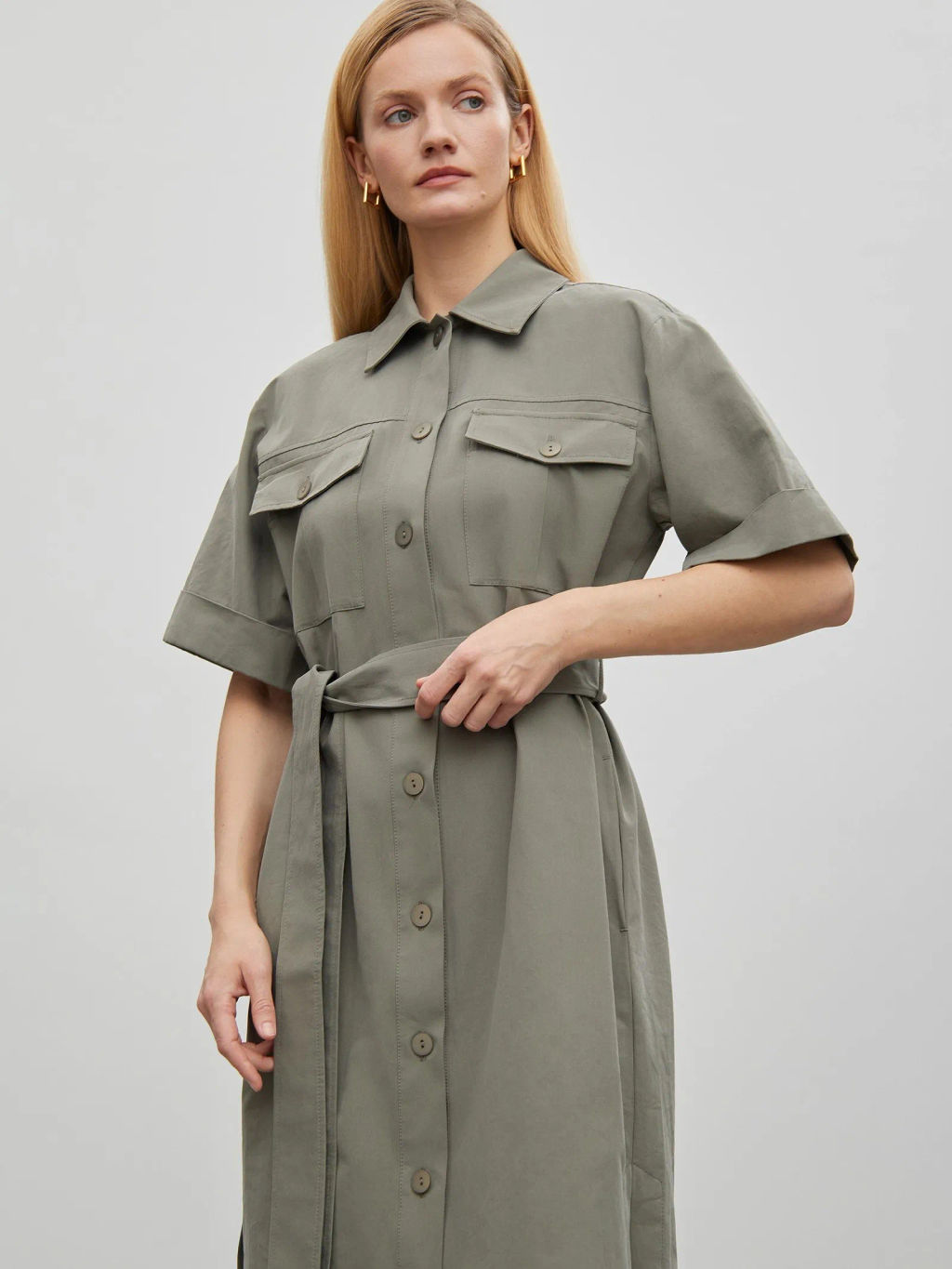 Платье рубашечного кроя, PL1524/swamp